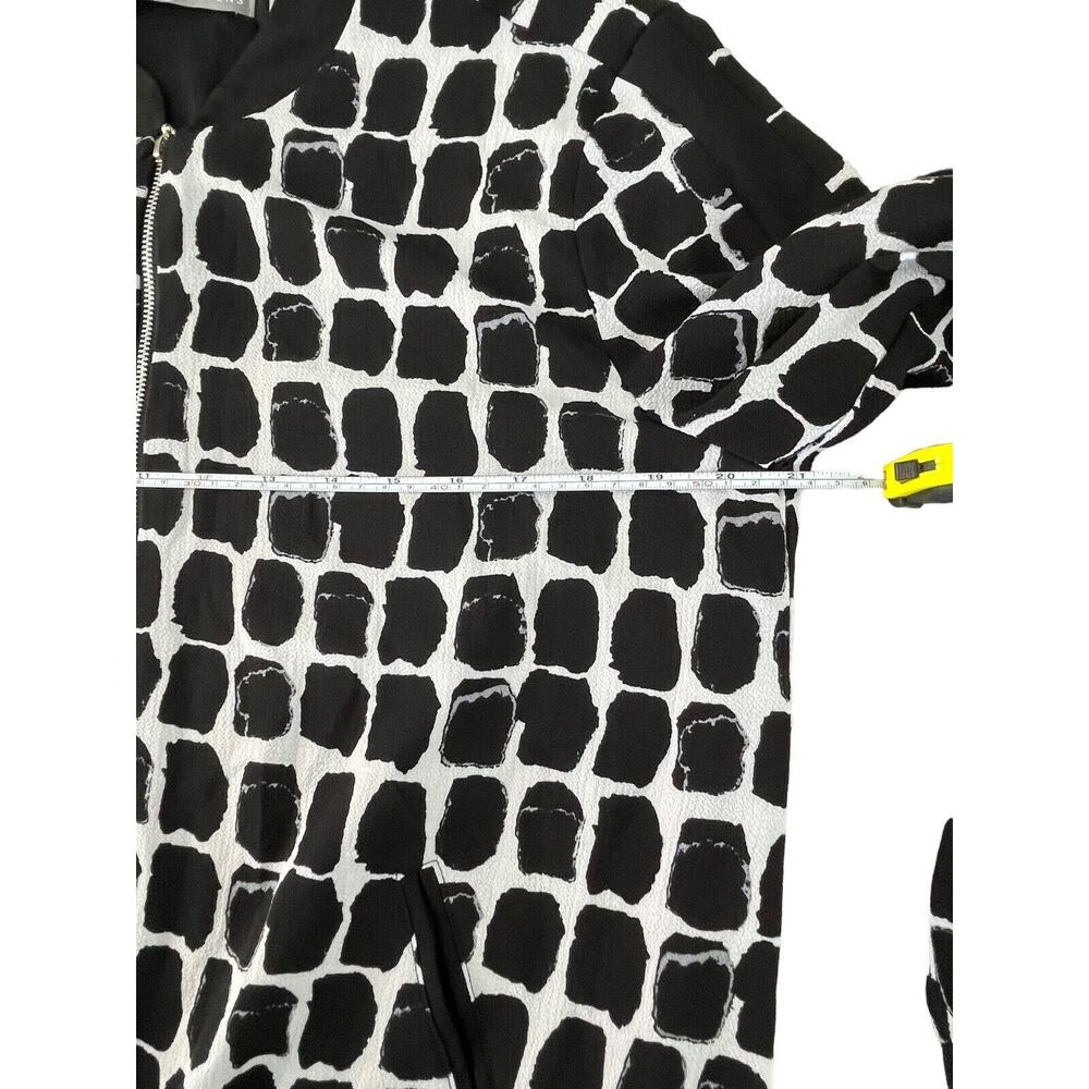 Valerie Stevens Womens Medium M Jacket Stretch Long Sleeve Black White Office - Picture 6 of 8